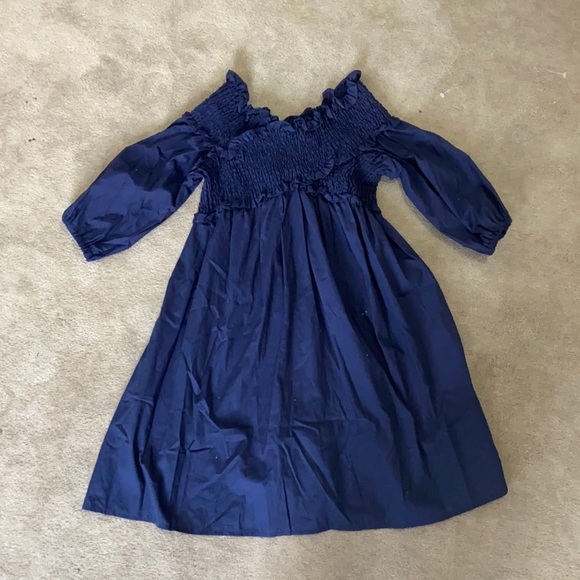 VASNA off the shoulder navy shift dress. - Picture 1 of 4